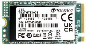 TRANSCEND 2TB M.2 2242 PCIe Gen3x4 NVMe 3D TLC DRAM-less