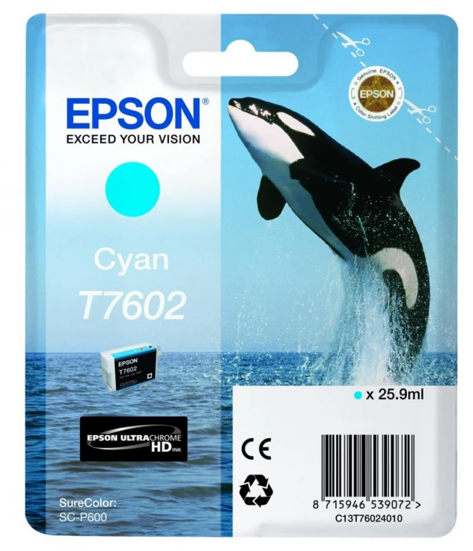 Epson T7602 | Rašalo kasetė | Žydra spalva