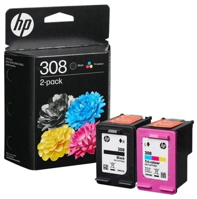 Hewlett Packard (HP) HP 308 Juodas/Tri-Color Ink Cartridge Combo 2 vnt.
