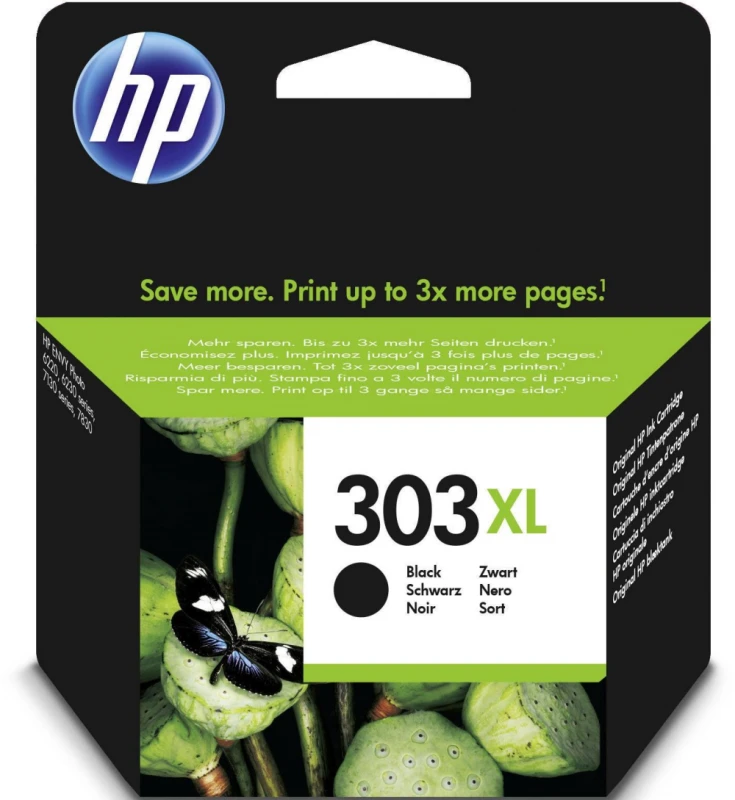 Hewlett Packard (HP) HP 303XL didelės talpos juodo rašalo kasetė, 600 puslapių, skirta HP ENVY Photo 6230, 7130, 7134, 7830 spausdintuvams