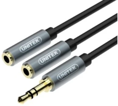 UNITEK Y-C956ABK Unitek Cable miniJack 3,5mm (M) - 2x 3,5mm (F) Y-C956ABK