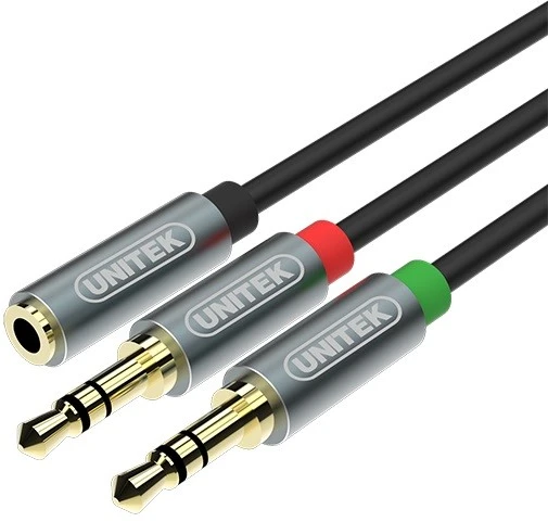 UNITEK Y-C957ABK Unitek Cable miniJack 3,5mm (F) - 2x 3,5mm (M) Y-C957ABK