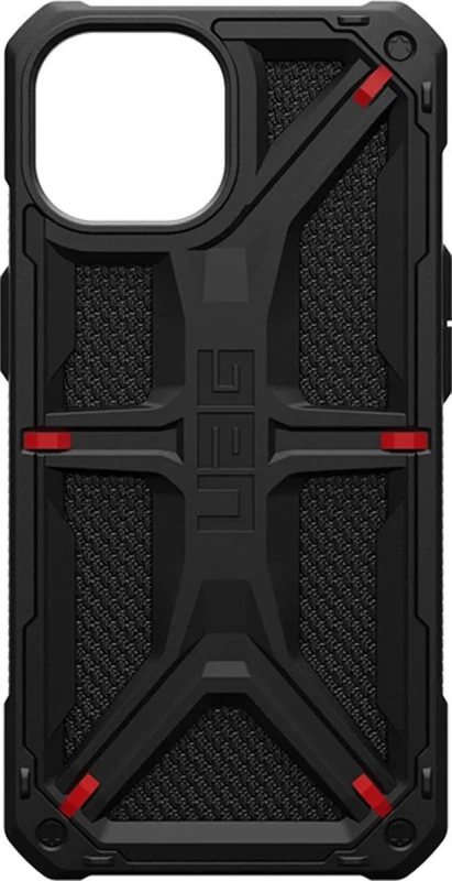 UAG Urban Armor Gear dėklas MONARCH, skirtas IPHONE 15 Plus, juodas, kevlarinis