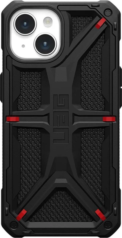 UAG Urban Armor Gear dėklas MONARCH, skirtas IPHONE 15 Plus, juodas, kevlarinis