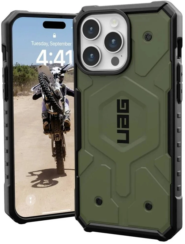 Urban Armor Gear UAG Pathfinder MagSafe dėklas iPhone 15 Pro Max - žalias