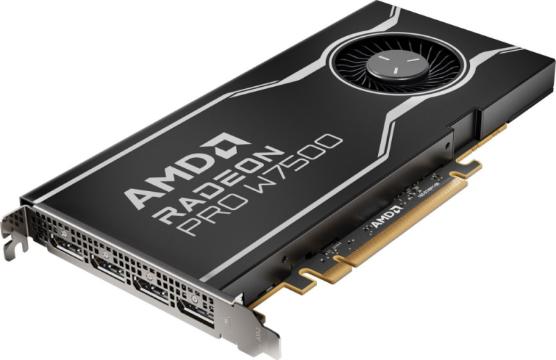 AMD GPU W7500 8GB GDDR6 128bit, 12Tflops, 4x DP 2.1, aktyvus ventiliatorius, RDNA3