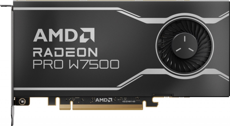 AMD GPU W7500 8GB GDDR6 128bit, 12Tflops, 4x DP 2.1, aktyvus ventiliatorius, RDNA3