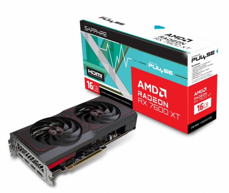 Vaizdo plokštė SAPPHIRE PULSE AMD RADEON RX 7600 XT GAMING OC 16GB GDDR6 DUAL HDMI DUAL DP