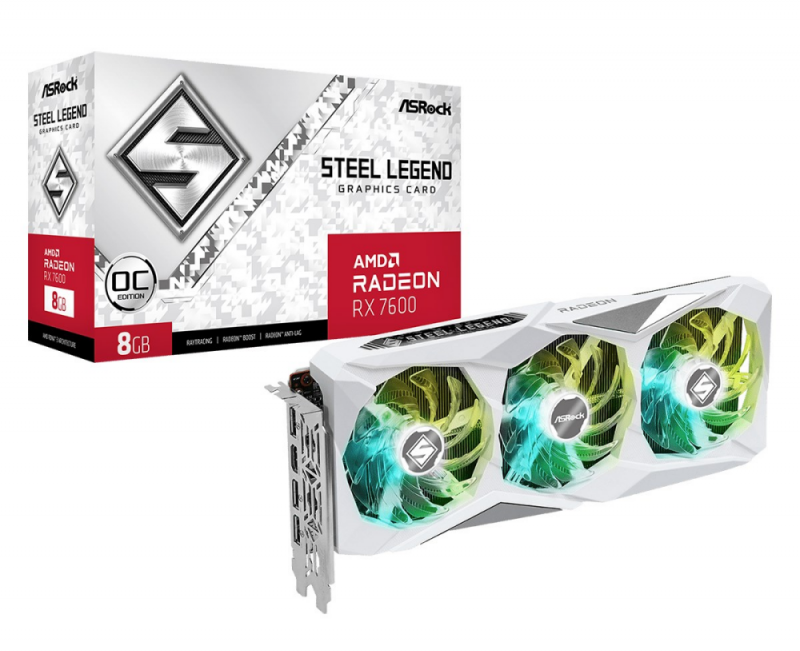 Vaizdo plokštė ASRock Radeon RX 7600 Steel Legend OC 8GB GDDR6