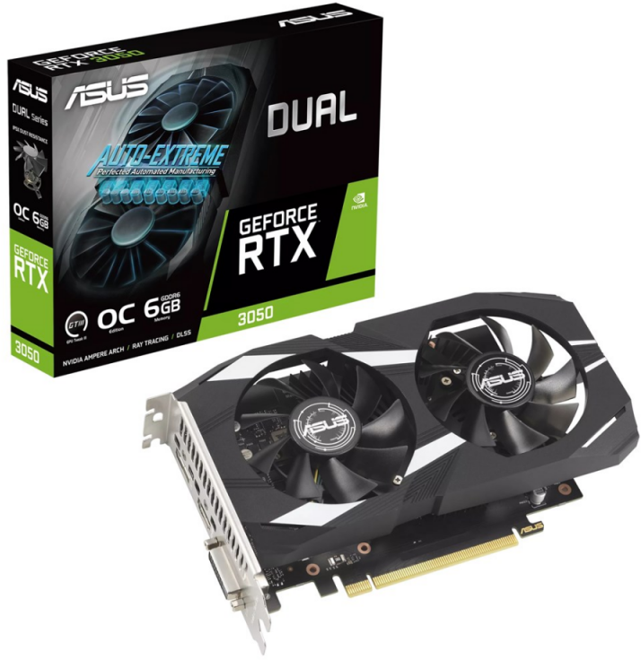 Vaizdo plokštė ASUS Dual GeForce RTX 3050 OC Edition 6GB GDDR6