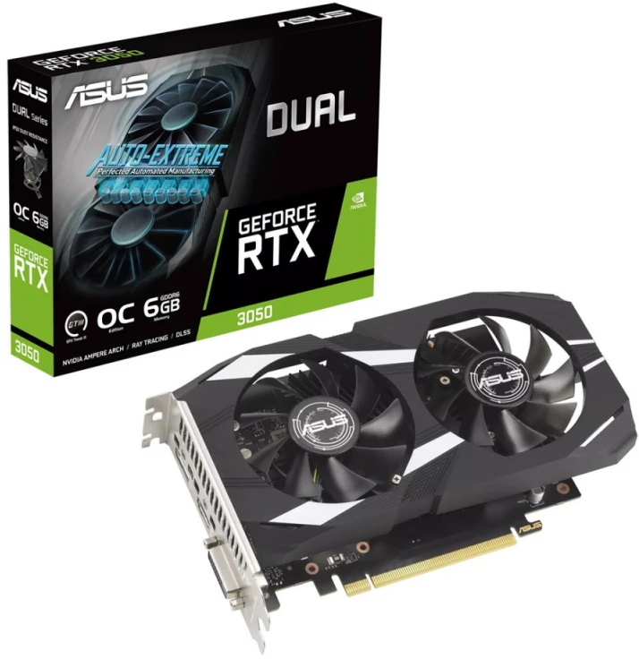 Vaizdo plokštė ASUS Dual GeForce RTX 3050 OC Edition 6GB GDDR6