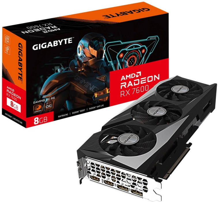 Vaizdo plokštė GIGABYTE Radeon RX7600 GAMING OC 8GB GDDR6 2xHDMI 2xDP