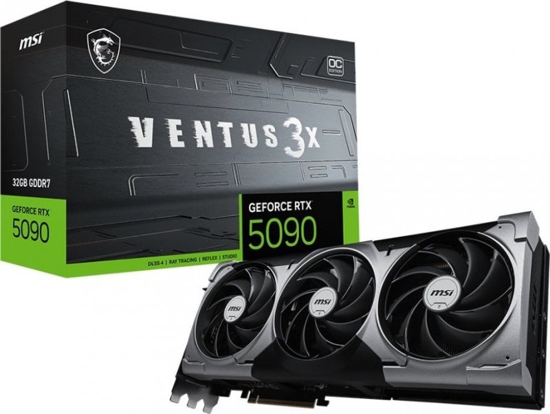 MSI VENTUS GEFORCE RTX 5090 32G 3X OC vaizdo plokštė NVIDIA 32 GB GDDR7