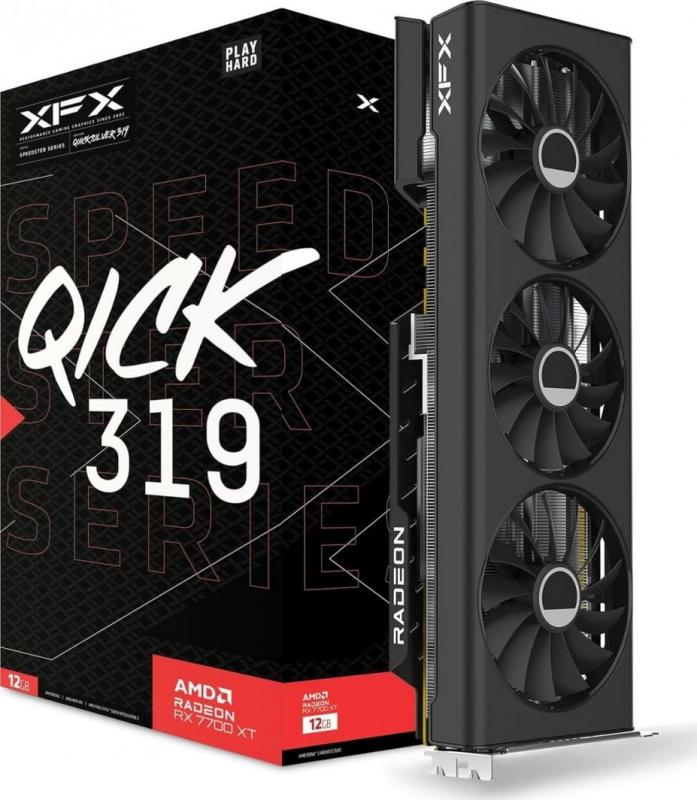 Vaizdo plokštė XFX RADEON RX 7700 XT SPEEDSTER QICK319 Juodas