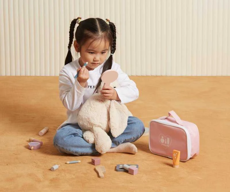 Viga Toys Medinis makiažo rinkinys kosmetikos krepšys
