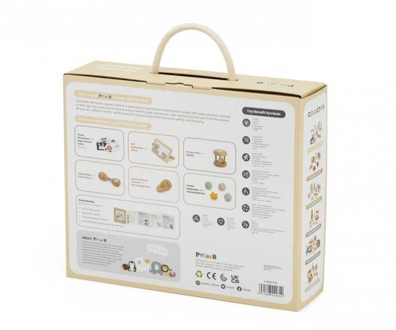 Viga PolarB medinis edukacinis žaislų rinkinys Grow-with-Me Box (0 - 6 mėn.)