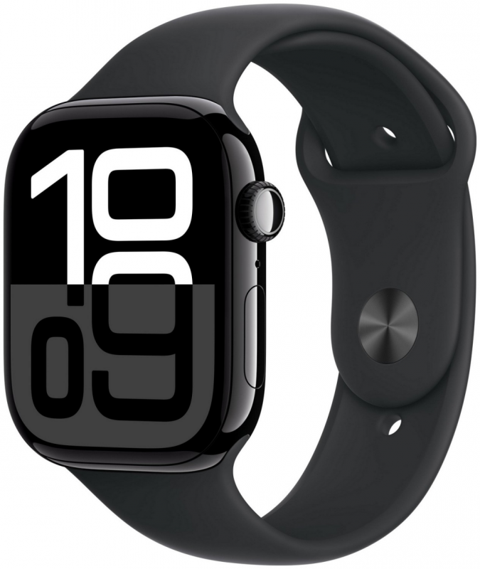 Išmanusis laikrodis Apple Watch Series 10 GPS 46mm Jet Juodas Aliuminio Case with Juodas Sport Band - S/M