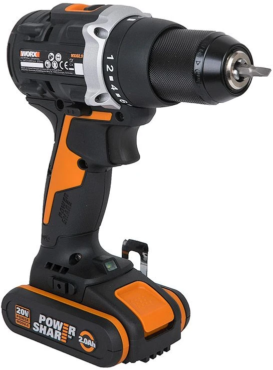 Akumuliatorinis suktuvas-gręžtuvas Worx WX102; 20 V; 2x2,0 Ah akum.