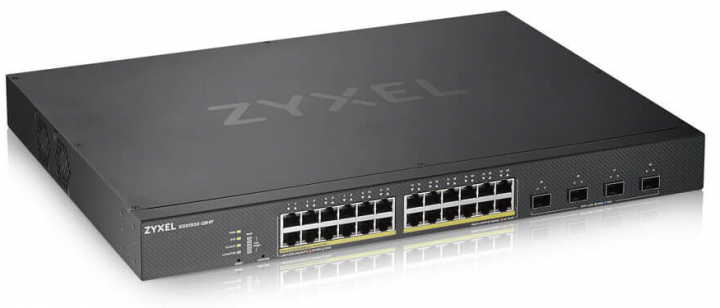 Šakotuvas ZYXEL XGS1930-28HP, 28 PORTŲ SMART MANAGED POE JUNGIKLIS, 24X GIGABIT POE IR 4X 10G SFP+, HIBIRDINIS REŽIMAS, STANDALINIS ARBA NEBULAFLEX DEBESIS, 375 W POE