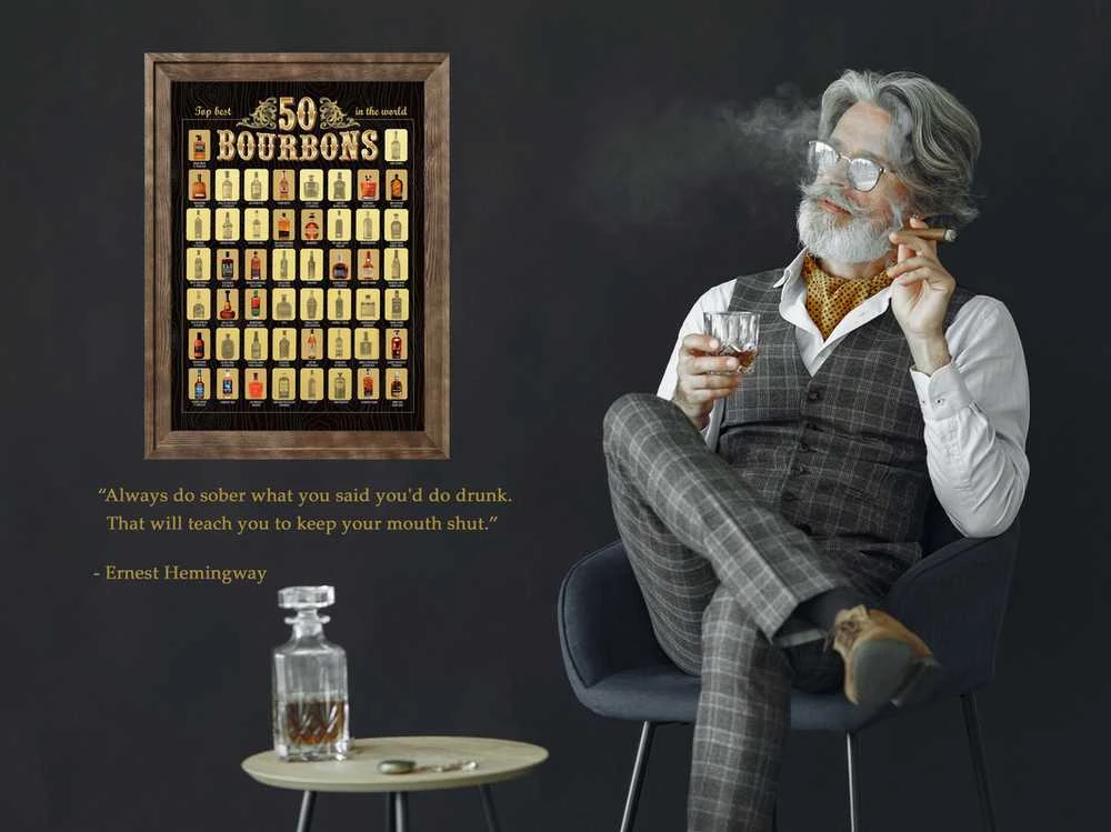 Uab Smagos Nutrinamas pasaulio "50 geriausių Burbonų" plakatas