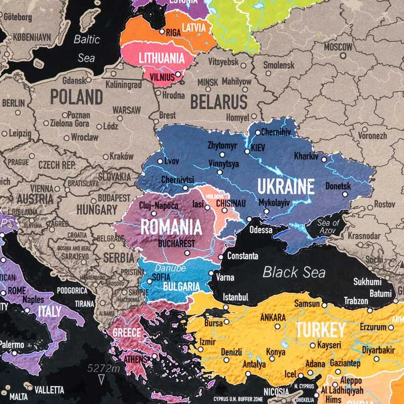 Uab Smagos Nutrinamas žemėlapis Europa su rėmeliu