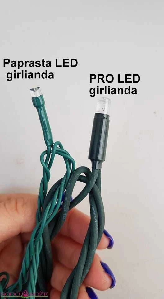 Polamp Blyksinti LED varveklių girlianda (5m) JUODU LAIDU, šiltai baltos spalvos