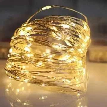 Vielinė LED lempučių girlianda sidabrine viela 300LED/5m