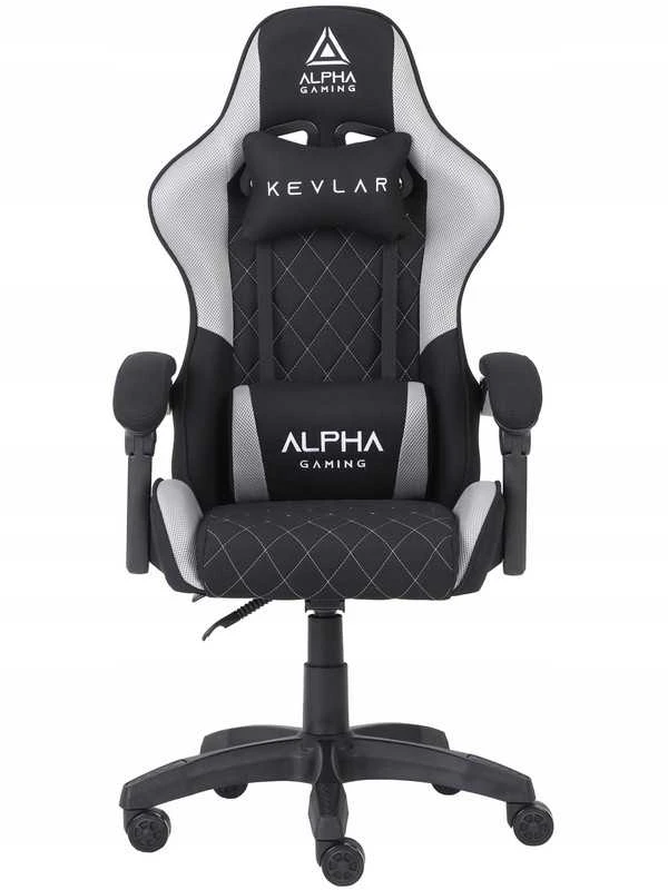 Alpha Gaming Žaidimų kėdė, biuro žaidimų kėdė, pasukama KEVLAR Pilkas