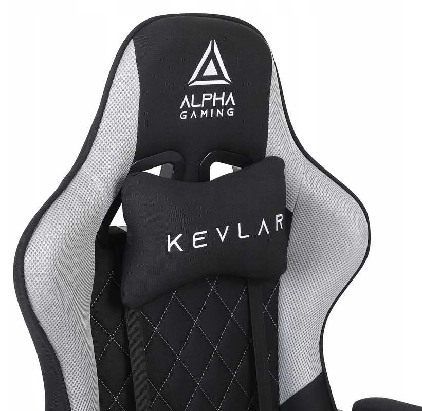 Alpha Gaming Žaidimų kėdė, biuro žaidimų kėdė, pasukama KEVLAR Pilkas