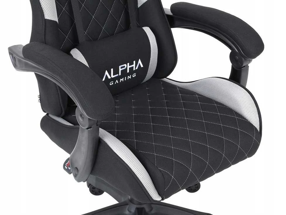 Alpha Gaming Žaidimų kėdė, biuro žaidimų kėdė, pasukama KEVLAR Pilkas