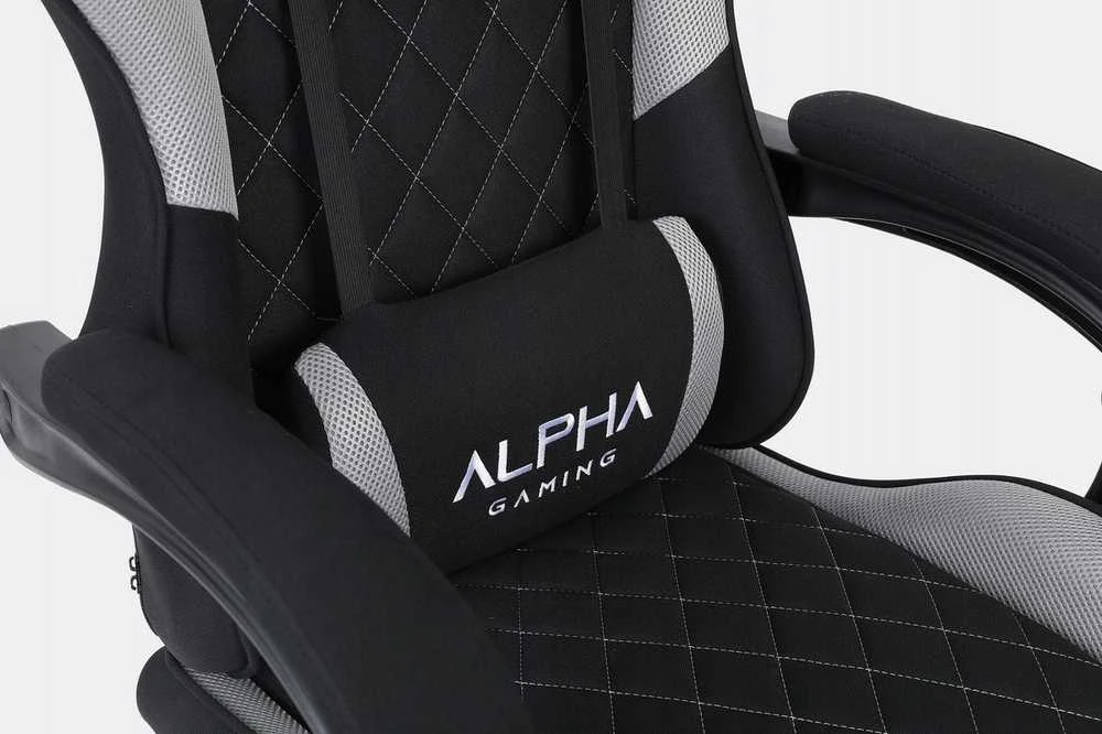 Alpha Gaming Žaidimų kėdė, biuro žaidimų kėdė, pasukama KEVLAR Pilkas