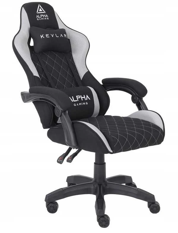 Alpha Gaming Žaidimų kėdė, biuro žaidimų kėdė, pasukama KEVLAR Pilkas