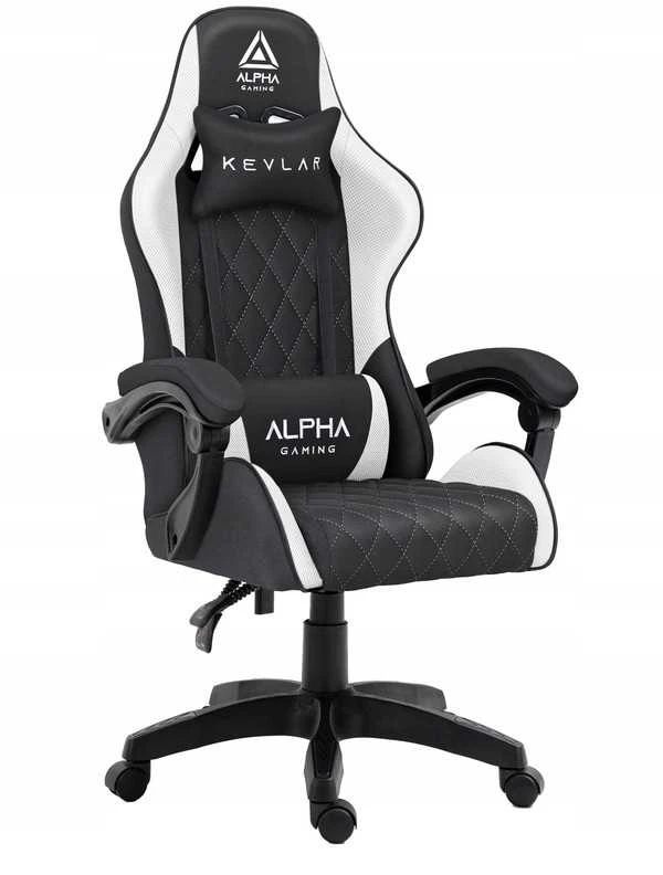Alpha Gaming Žaidimų kėdė, pasukama biuro žaidimų kėdė KEVLAR Baltas