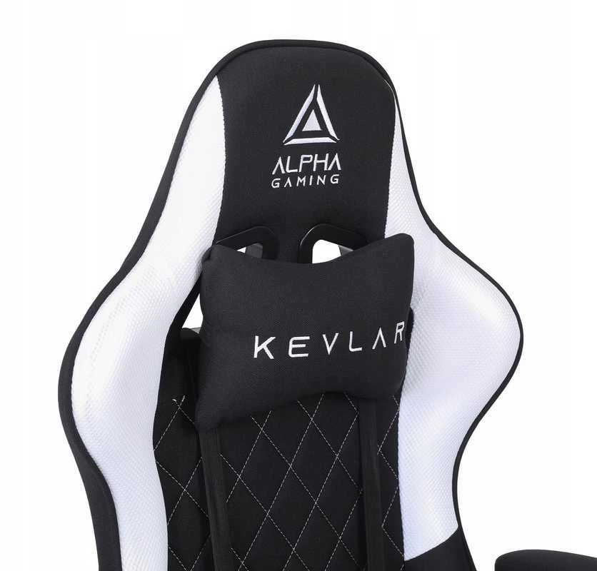 Alpha Gaming Žaidimų kėdė, pasukama biuro žaidimų kėdė KEVLAR Baltas
