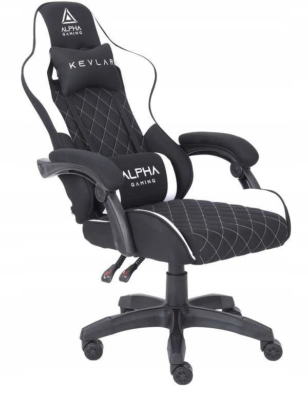 Alpha Gaming Žaidimų kėdė, pasukama biuro žaidimų kėdė KEVLAR Baltas