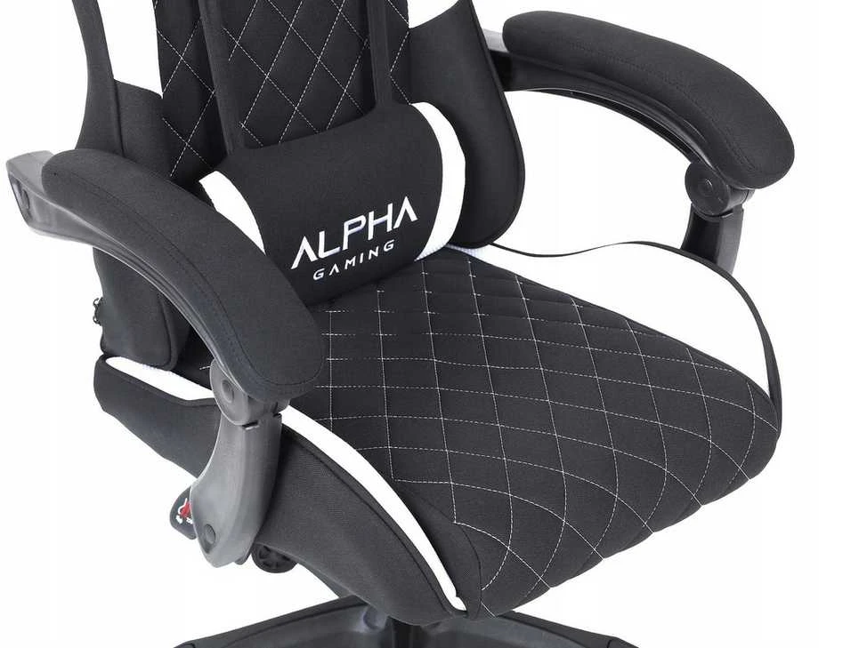 Alpha Gaming Žaidimų kėdė, pasukama biuro žaidimų kėdė KEVLAR Baltas
