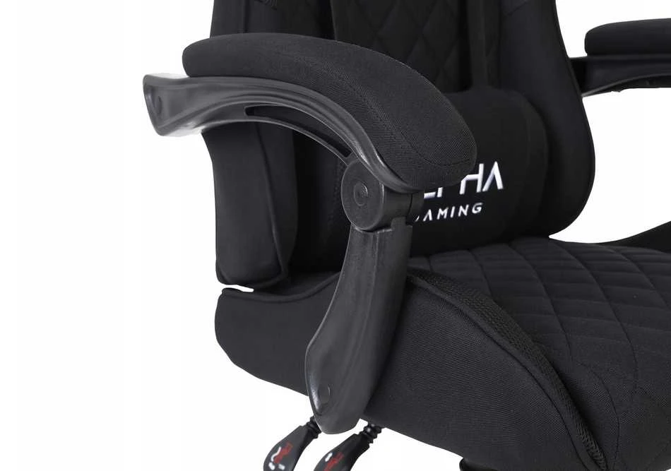 Alpha Gaming Žaidimų kėdė, pasukama biuro kėdė, juodas audinys KEVLAR Juodas