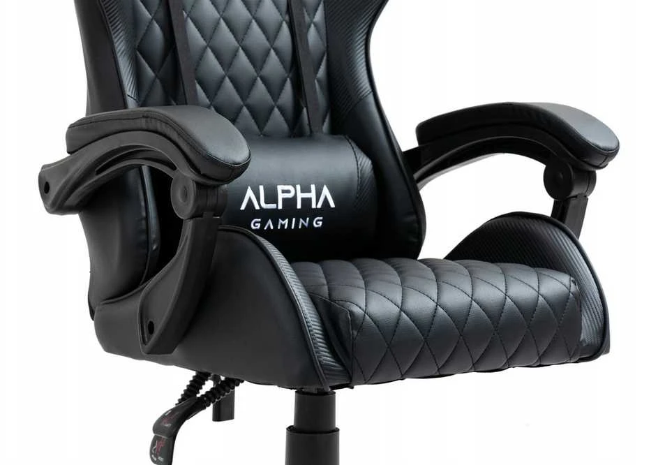 Alpha Gaming Žaidimų kėdė, pasukama biuro kėdė, juodas audinys KEVLAR Juodas