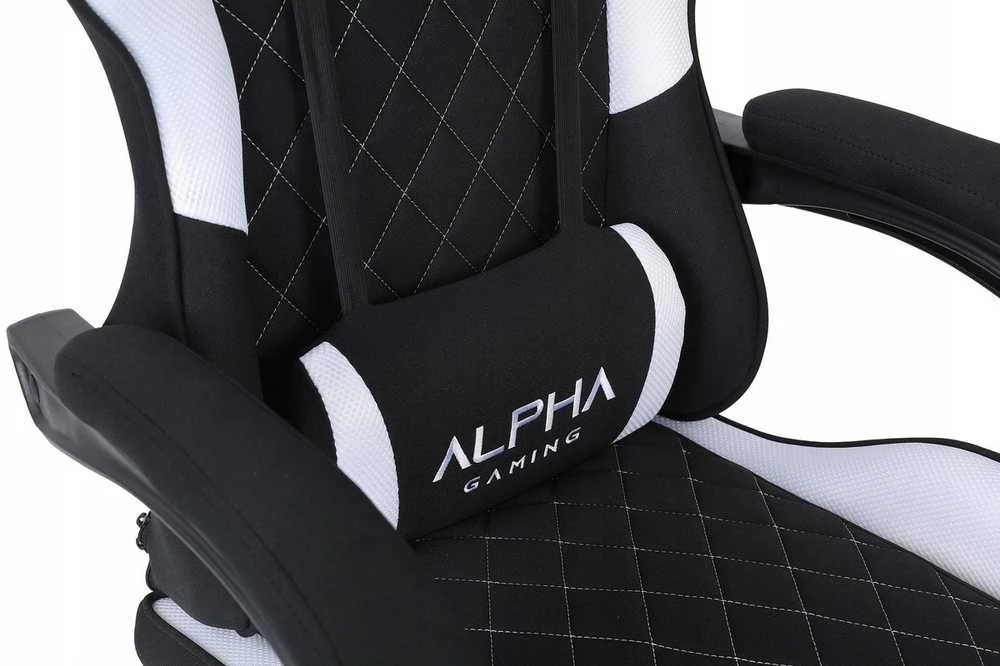 Alpha Gaming Žaidimų kėdė, pasukama biuro žaidimų kėdė KEVLAR Baltas