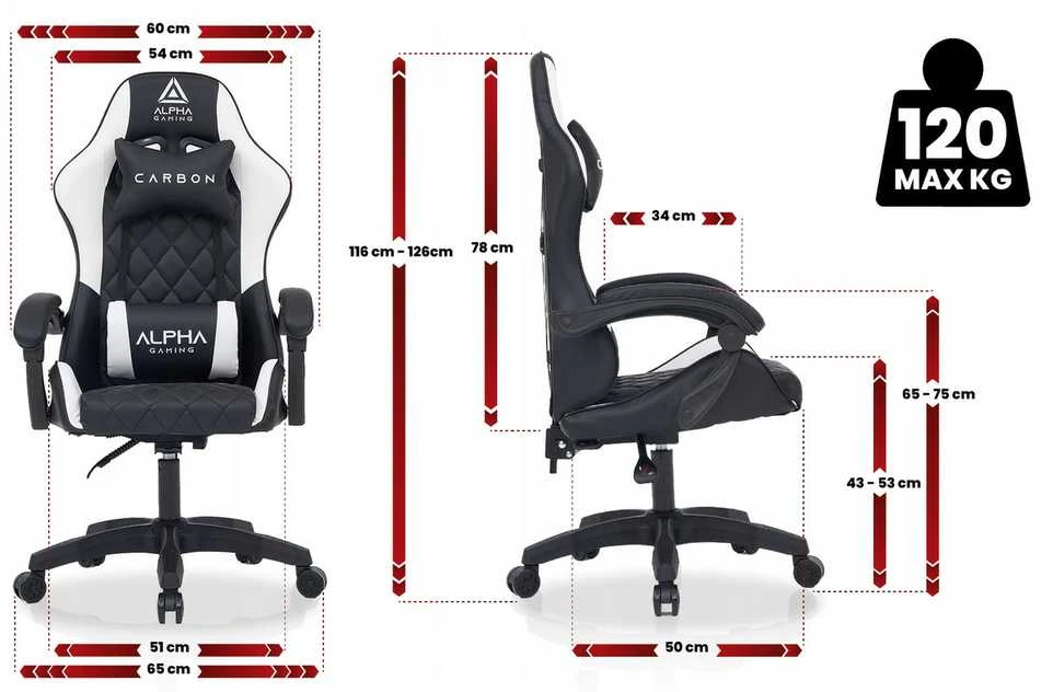 Alpha Gaming Žaidimų kėdė, pasukama biuro žaidimų kėdė KEVLAR Baltas