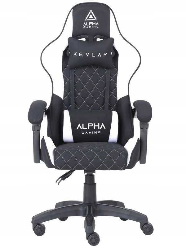 Alpha Gaming Žaidimų kėdė, pasukama biuro žaidimų kėdė KEVLAR Baltas