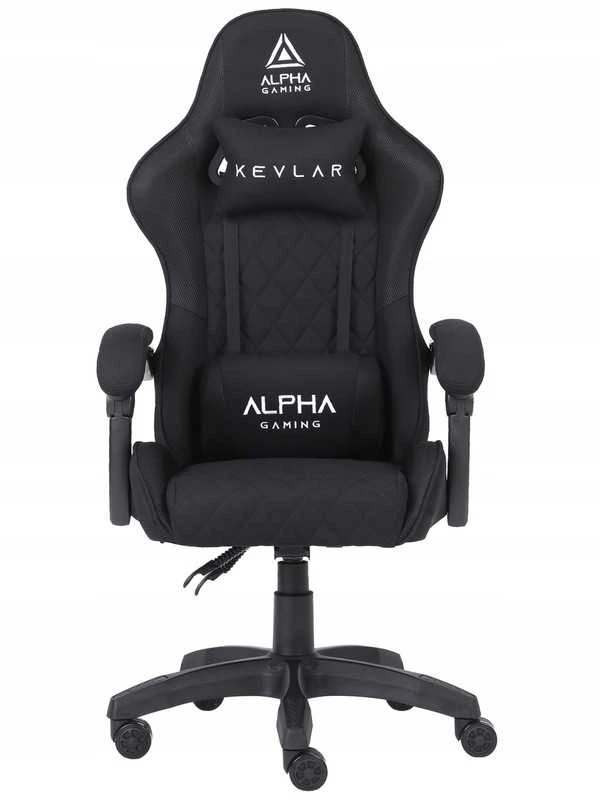 Alpha Gaming Žaidimų kėdė, pasukama biuro kėdė, juodas audinys KEVLAR Juodas