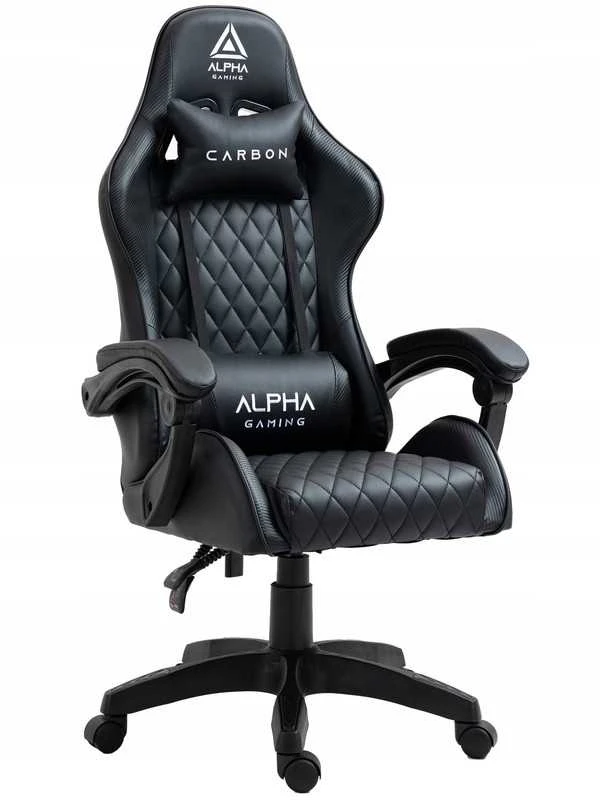 Alpha Gaming Žaidimų kėdė, pasukama biuro kėdė, juodas audinys KEVLAR Juodas