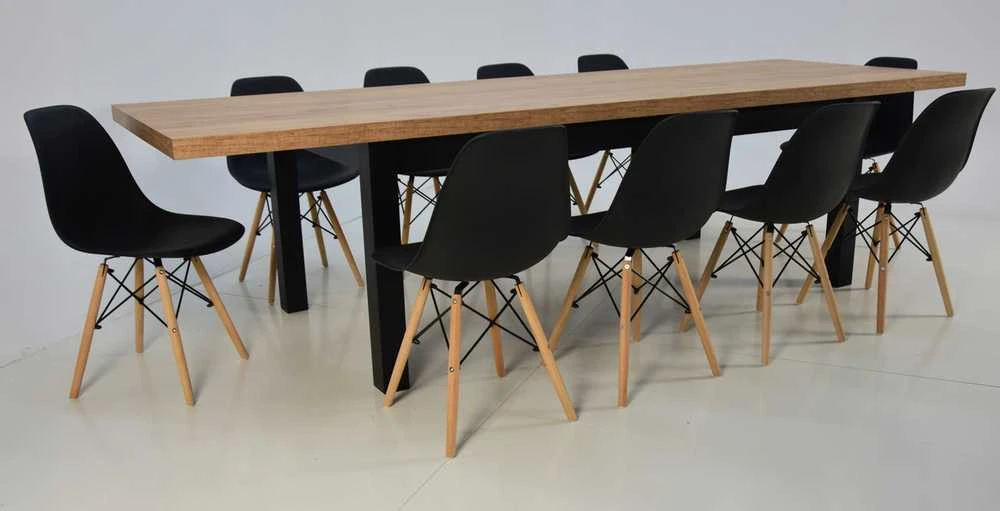 Didelis ištraukiamas stalas 100x200/300 ąžuolo spalvos svetainei/valgomajam
