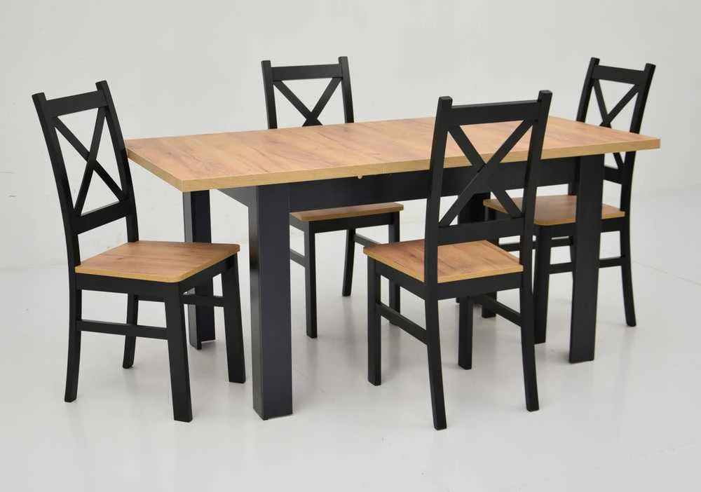 Ebes Furniture Modernus virtuvės komplektas, stalas ir 4 kėdės