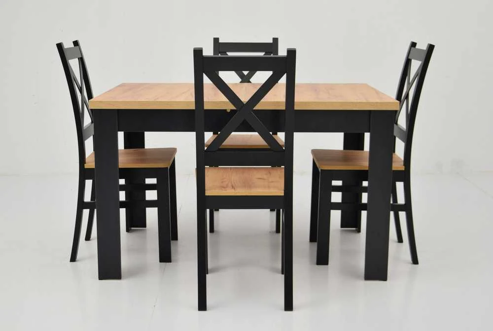 Ebes Furniture Modernus virtuvės komplektas, stalas ir 4 kėdės