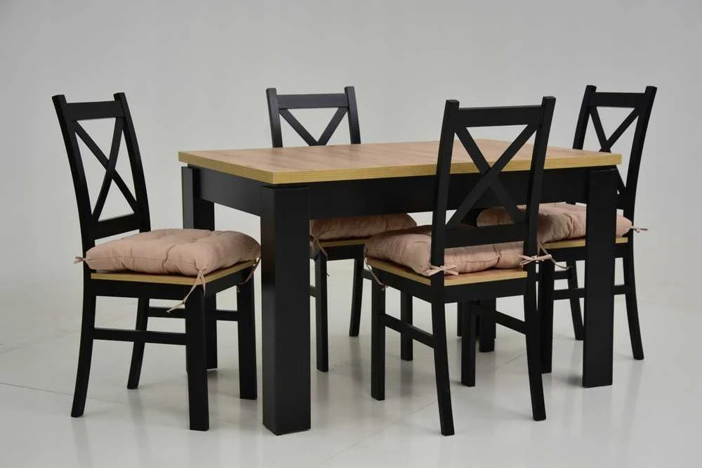 Ebes Furniture Modernus virtuvės komplektas, stalas ir 4 kėdės