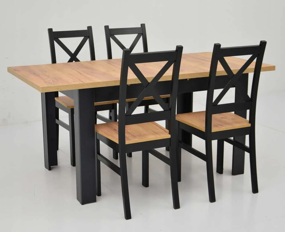 Ebes Furniture Modernus virtuvės komplektas, stalas ir 4 kėdės