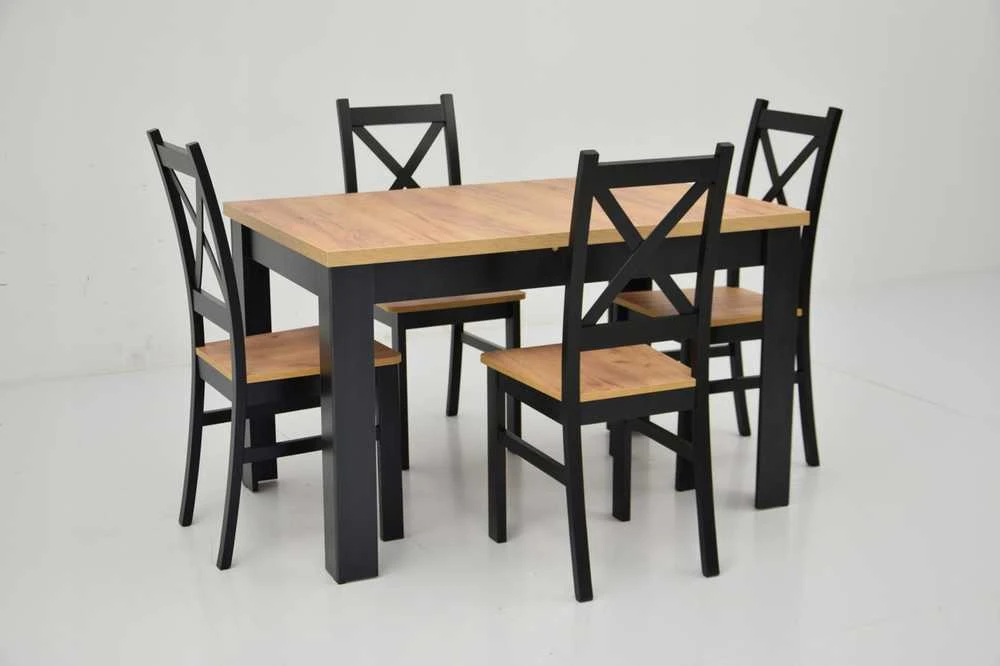 Ebes Furniture Modernus virtuvės komplektas, stalas ir 4 kėdės