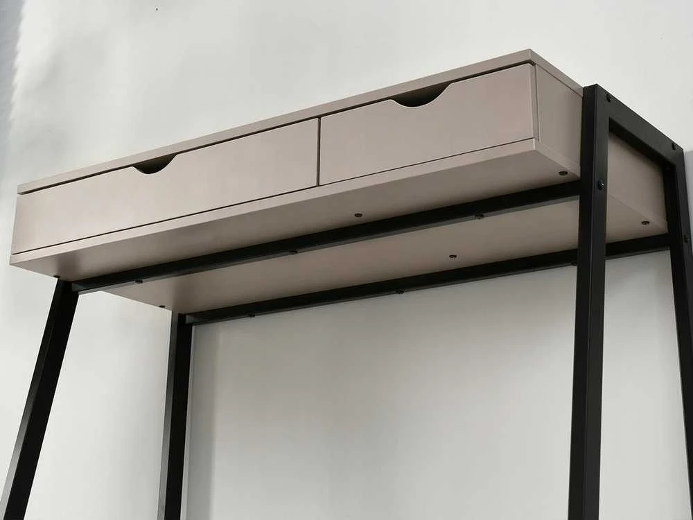 Elegantiškas rašomasis stalas su stalčiais 100 cm smėlio spalvos ir juodos spalvos LUND